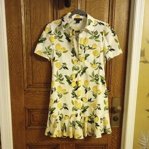 Cynthia Rowley Dress, Size Small, Lemons Ruffled